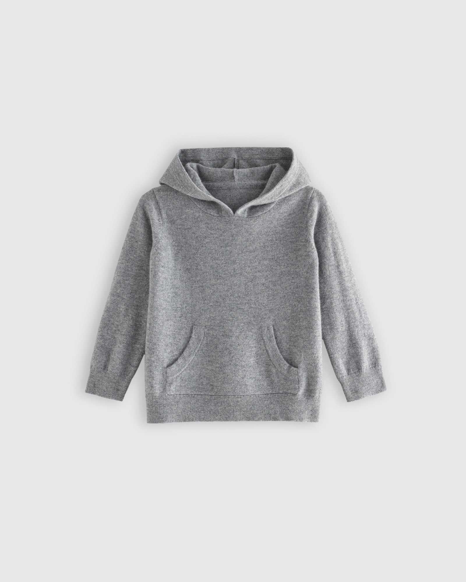 Heather Grey Washable Cashmere Hoodie
