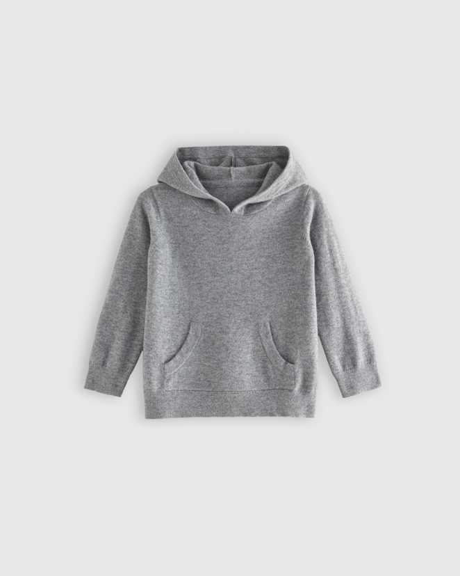 Heather Grey Washable Cashmere Hoodie