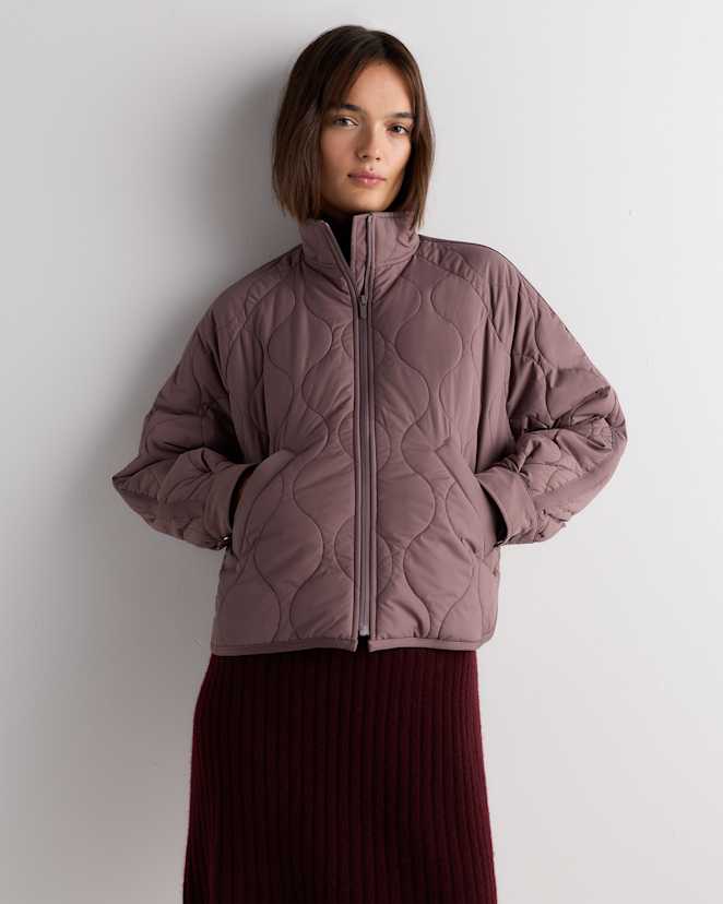 Smokey Taupe Featherless Quilted Packable Puffer Jacket