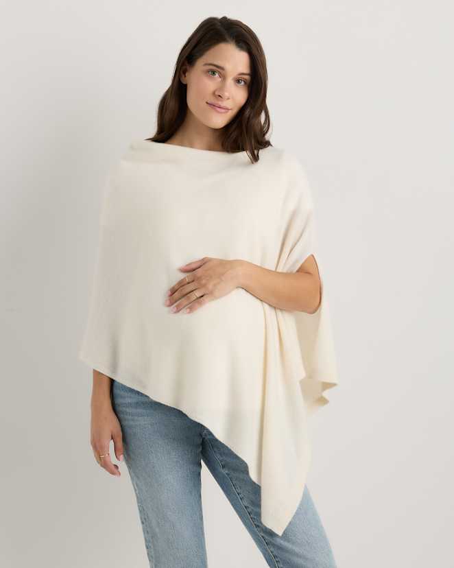 Ivory Mongolian Cashmere Nursing Shawl