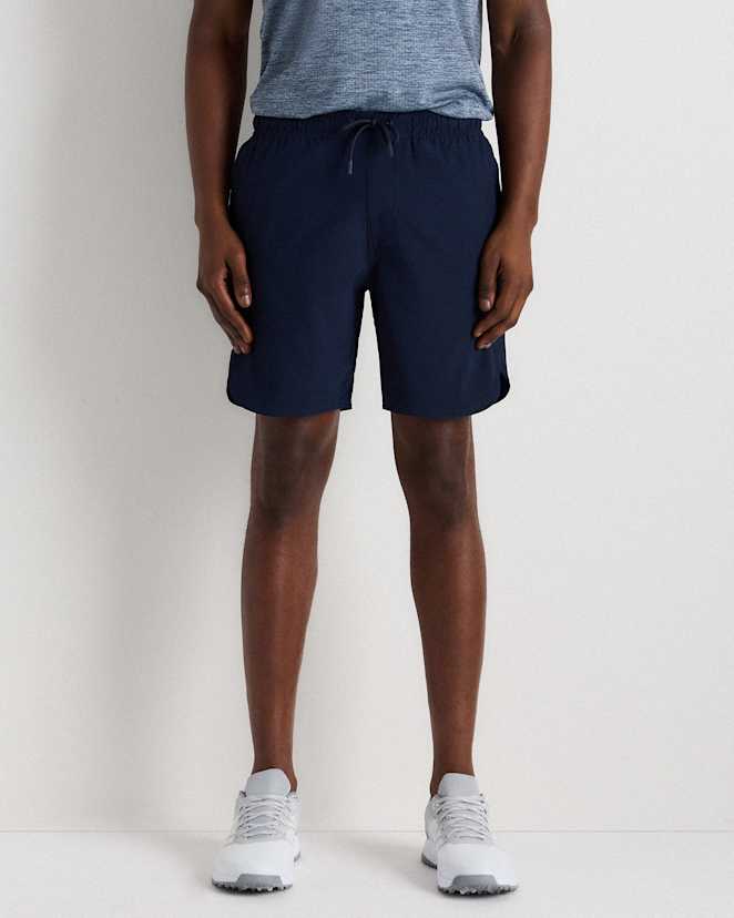 Deep Navy Sweat Tech Training Lined Shorts - 7"