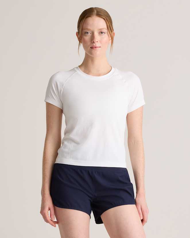 Classic White Seamless Waist-Length Tee