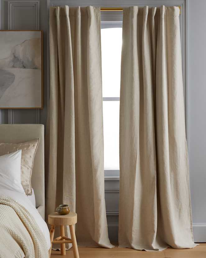 Flax European Linen Room Darkening Curtain