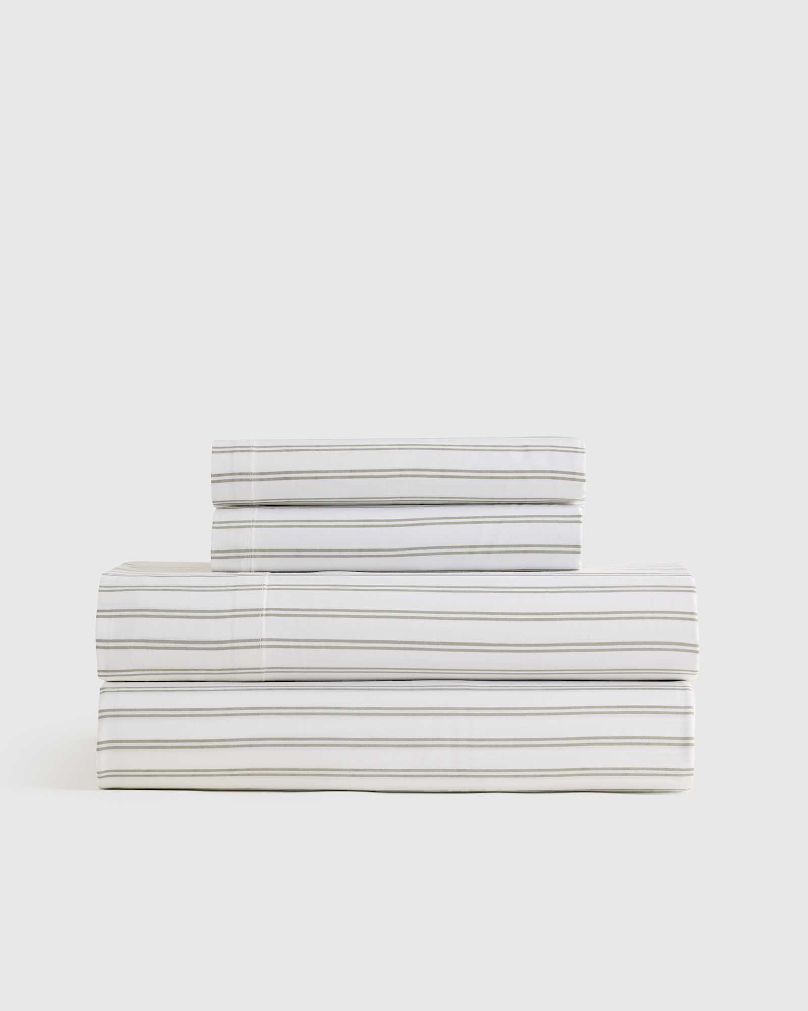 Double Stripe Sage Bamboo Stripe Sheet Set