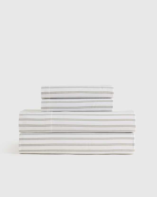 Double Stripe Sage Bamboo Sheet Set