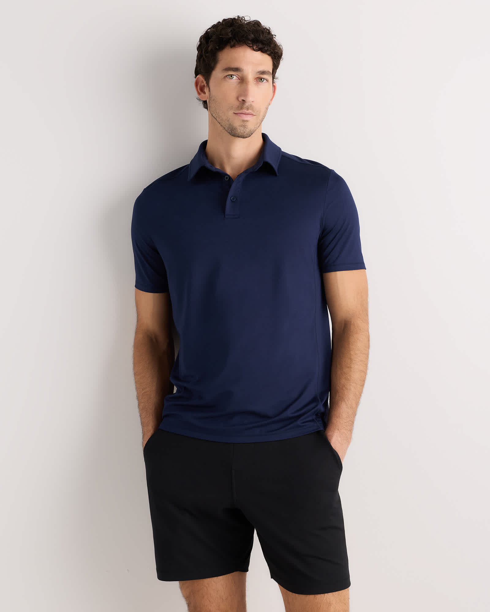 Solid Deep Navy Flowknit Breeze Performance Polo