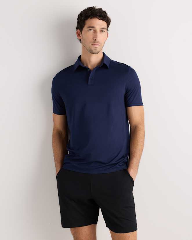 Solid Deep Navy Flowknit Breeze Performance Polo