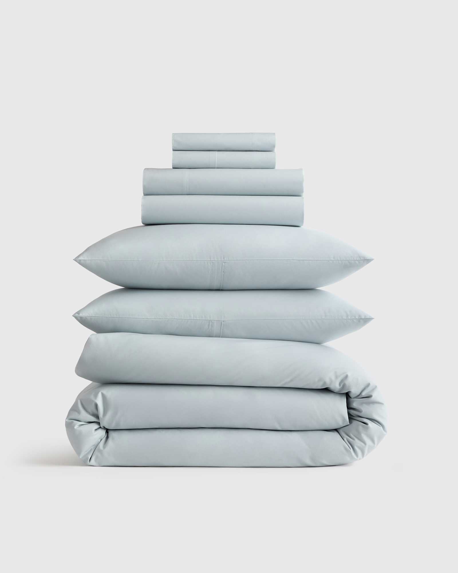 Sky Blue Organic Crisp Percale Deluxe Bedding Bundle