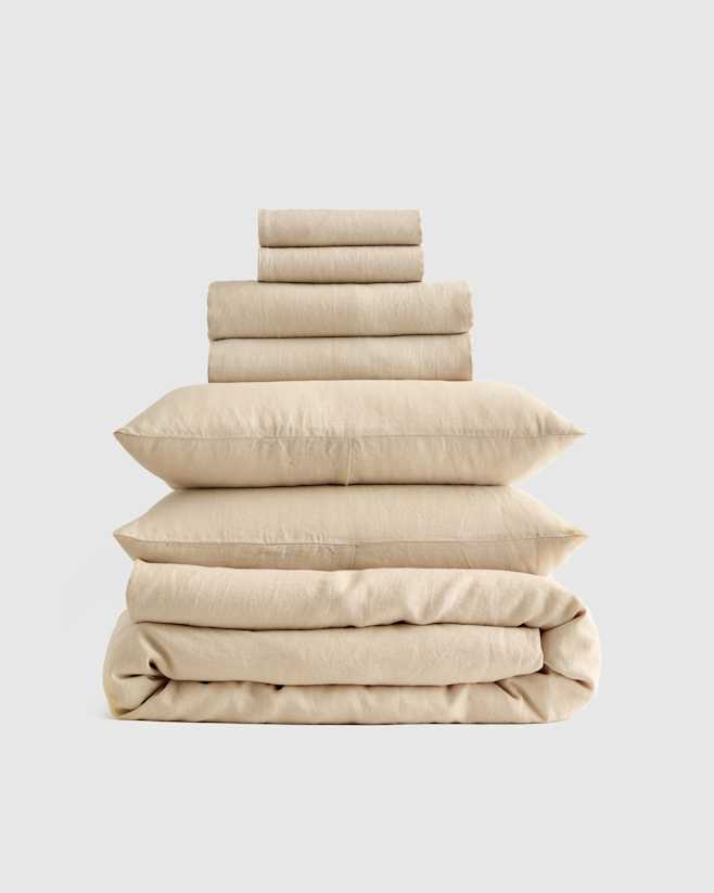 Oat European Linen Deluxe Bedding Bundle