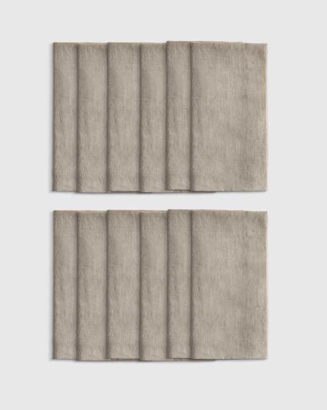 Flax European Linen Wide-Hem Napkins (Set of 12)