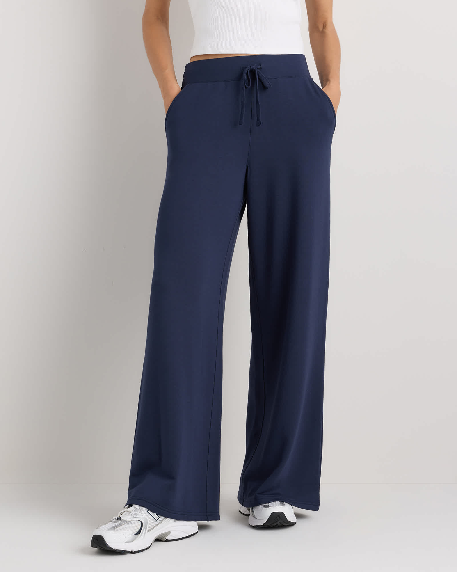 navy SuperSoft Fleece Wide Leg Pants