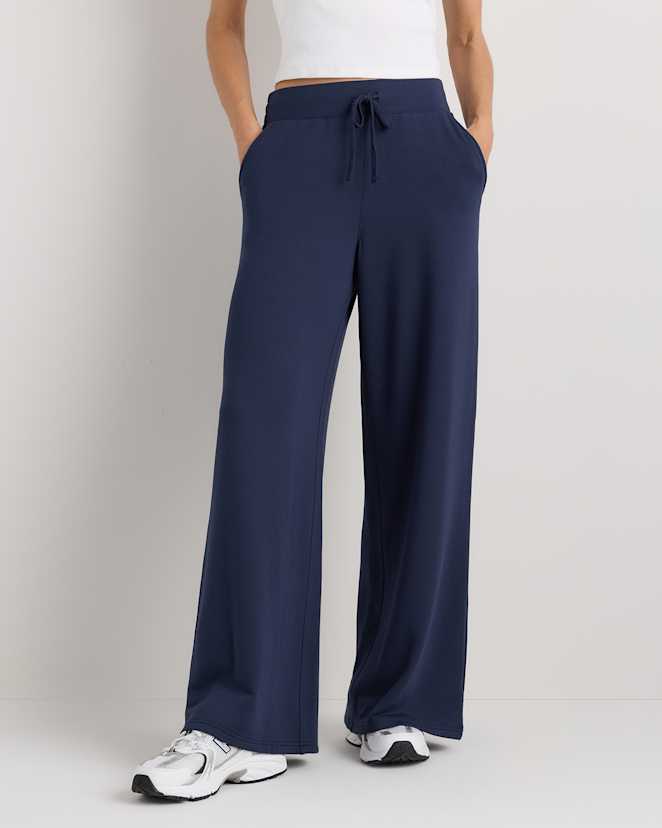 Navy SuperSoft Fleece Wide Leg Pants