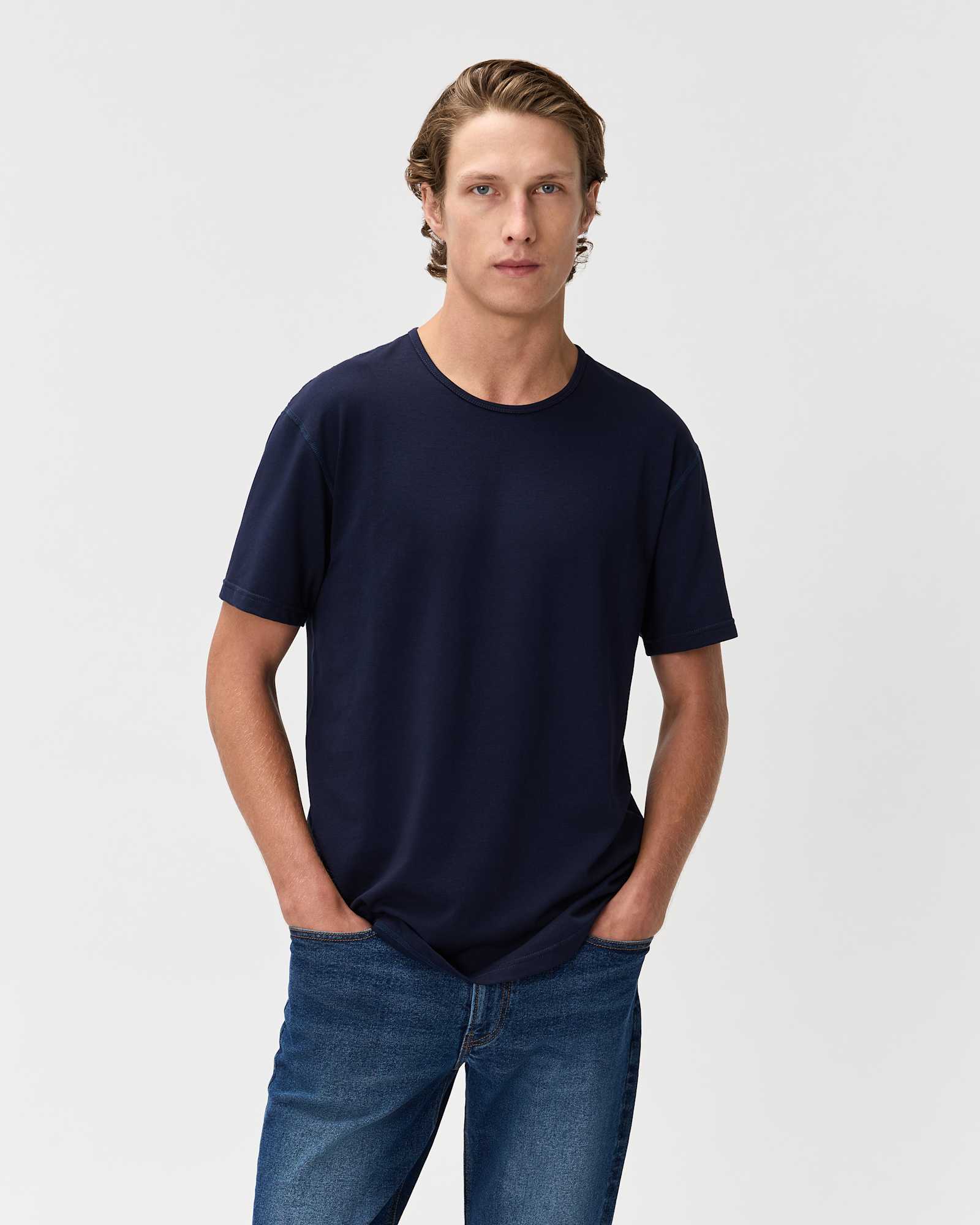 deep-navy Flex Curve Crewneck Tee (3-Pack)