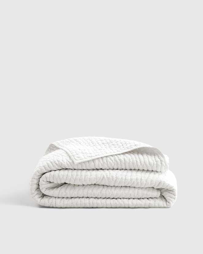 White European Linen Cotton Stitch Quilt