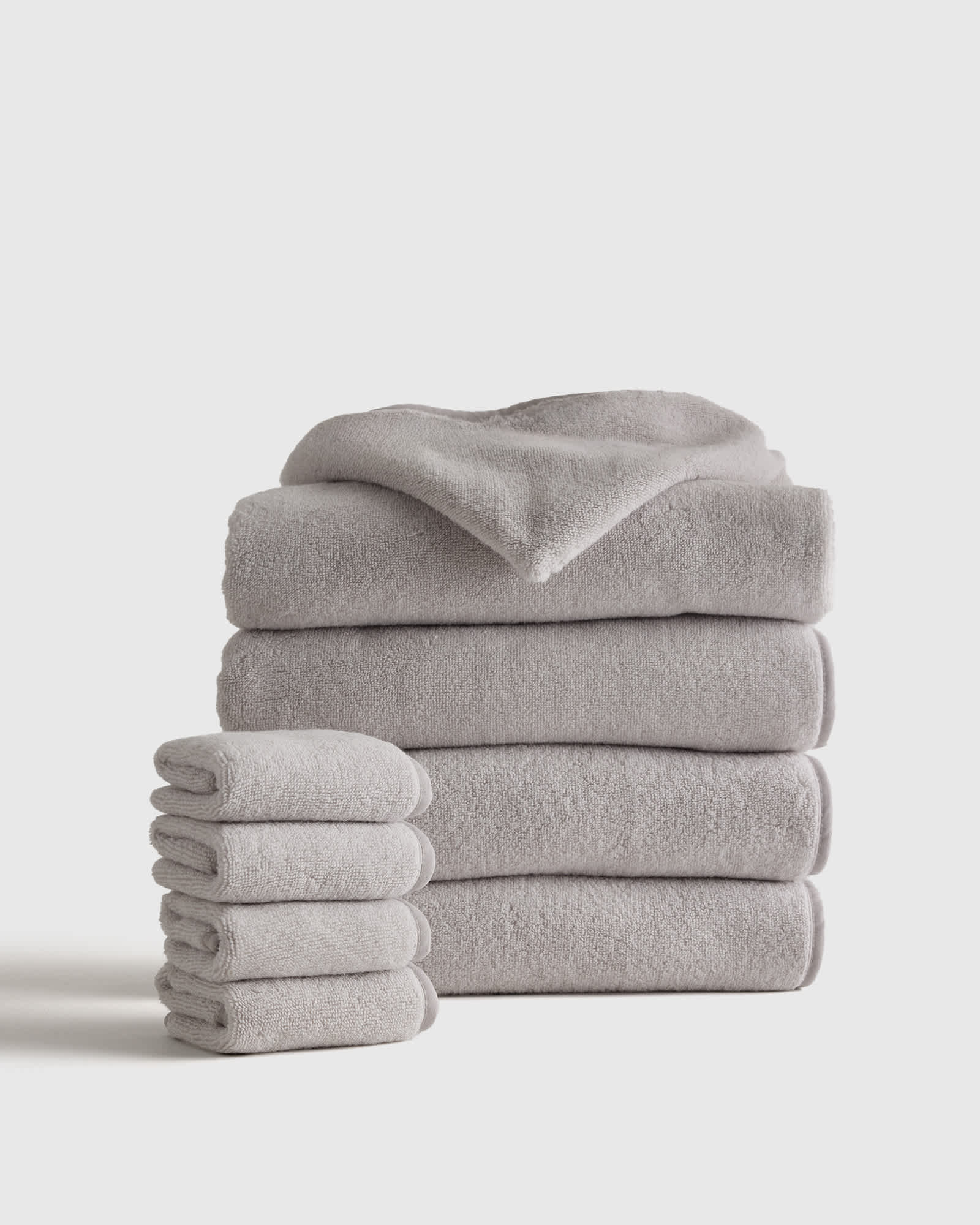 hooded towel 1 LTGRT light-grey Organic Turkish Cotton Kids Bath Bundle 8-Pack