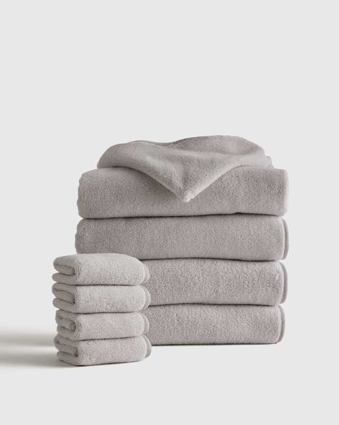 Light Grey Organic Turkish Cotton Kids Bath Bundle 8-Pack