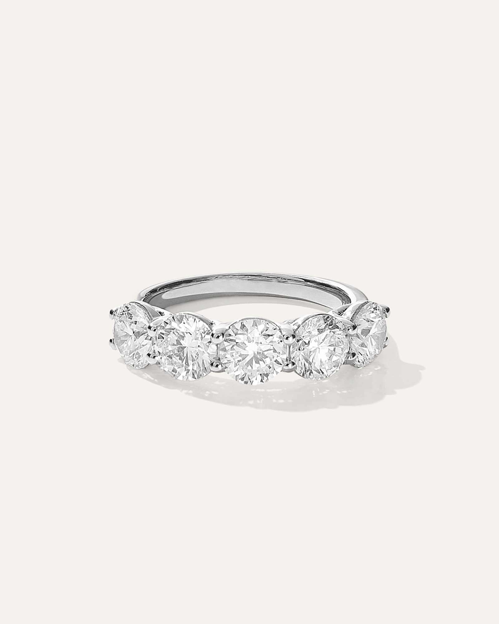Platinum Lab Grown Diamond Five Stone Band