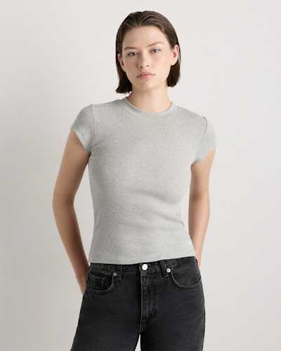 Organic Cotton Micro-Rib Crewneck Tee