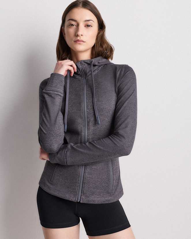 Heather Charcoal Ultra-Soft Slim Fit Hooded Jacket