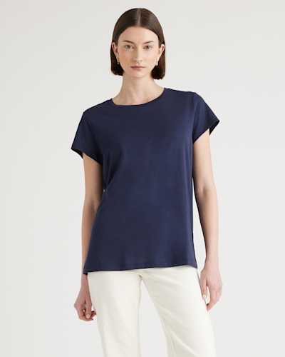 Cotton Modal Crew Neck Swing Tee