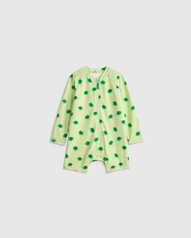Turtles Long Sleeve Zip-Up Rash Guard One-Piece