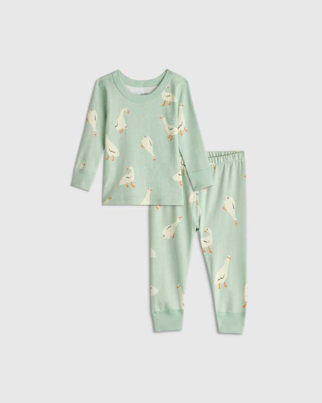 Goosie 100% Organic Cotton Long Sleeve and Pant Pajama Set