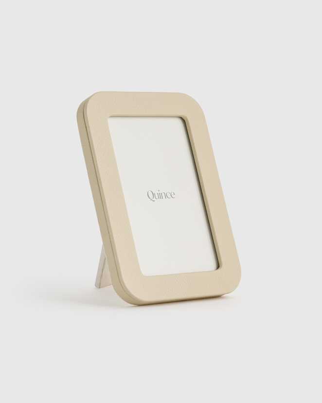 Cream Shagreen Leather Picture Frames