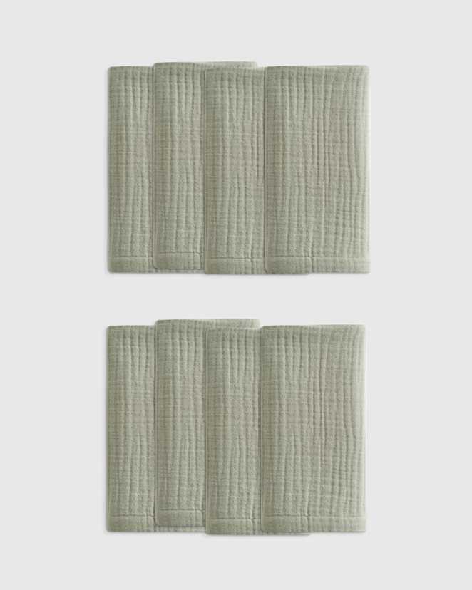 Dried Sage Organic Cotton Gauze Napkins (Set of 8)