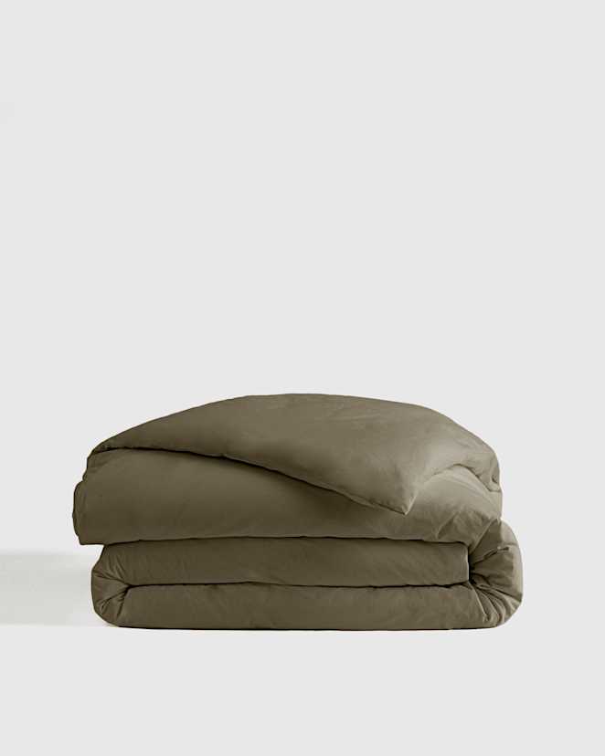 Dusty Olive Organic Brushed Cotton Duvet Cover