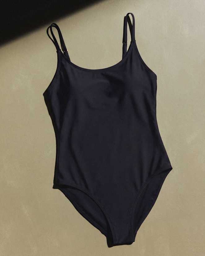 Black Italian Cami One-Piece Swimsuit