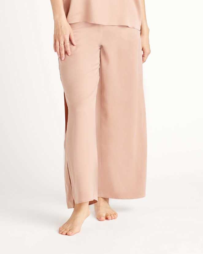 Toasted Almond Pantalon de pyjama en soie lavable à 100 %