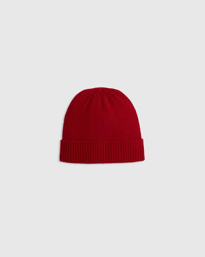 Varsity Red Washable Cashmere Beanie