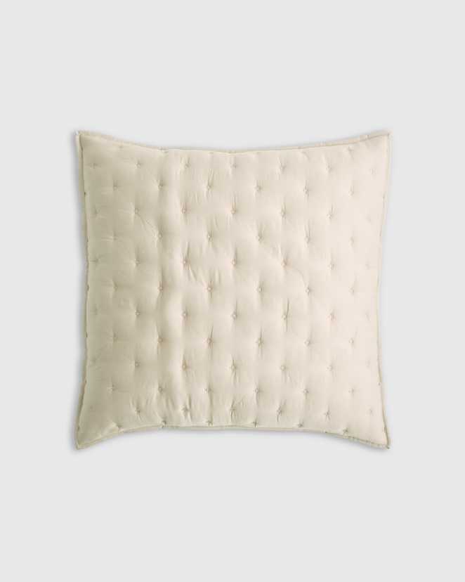 Ivory Bamboo Dream Quilted Euro Sham