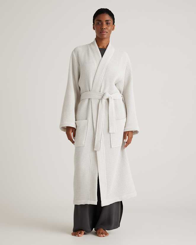 Silver Organic Turkish Waffle Robe