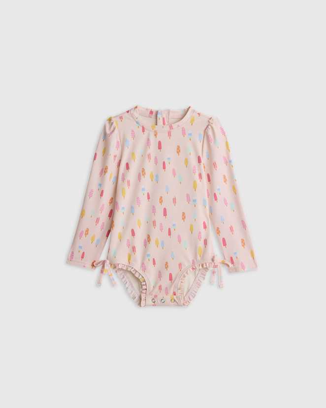 Popsicles Long Sleeve Tie One-Piece Swimsuit