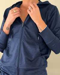 THUMB Flowknit Full Zip Hoodie Amanda Schweers Navy 4x5