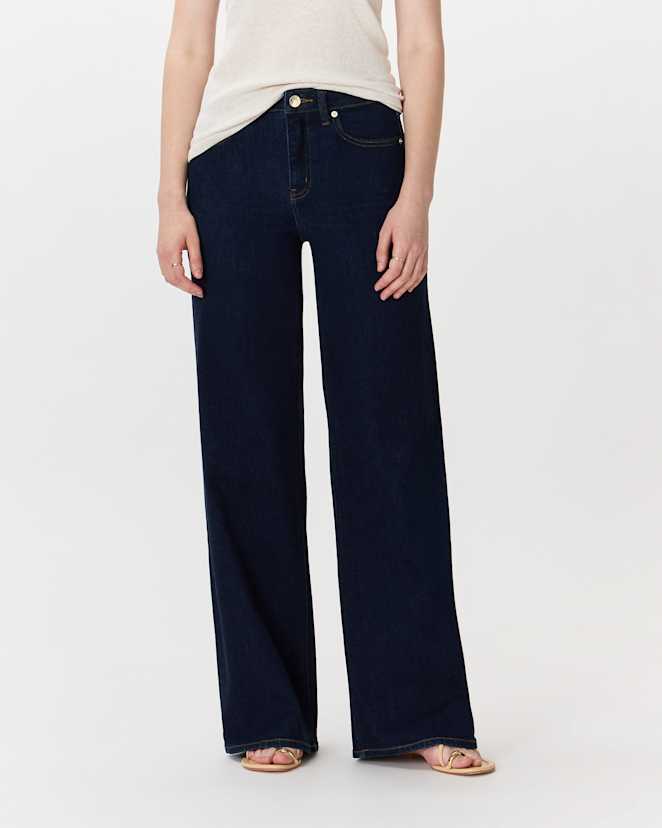 Deep Rinse Bella Stretch Wide Leg Jeans