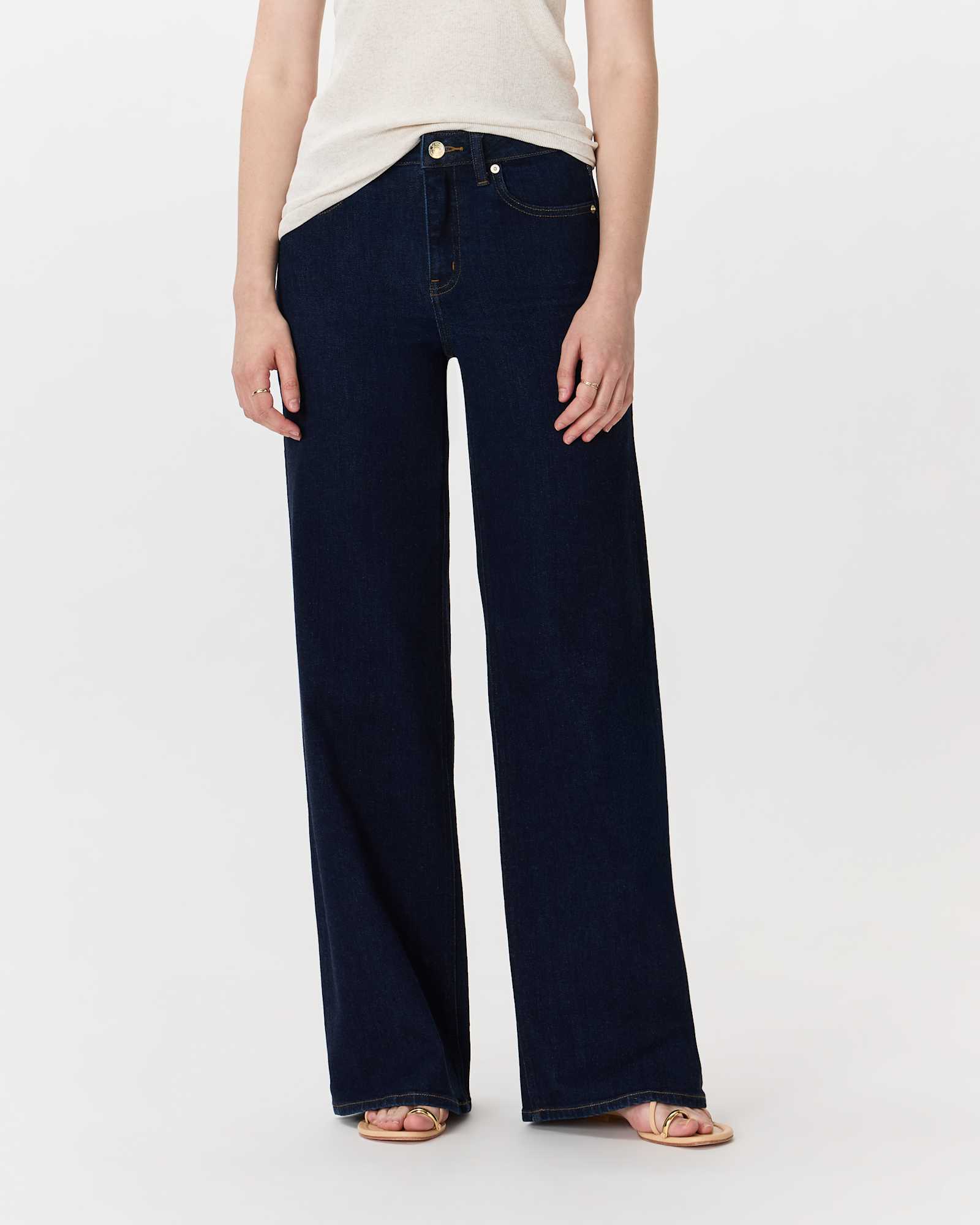Deep Rinse Bella Stretch Wide Leg Jeans