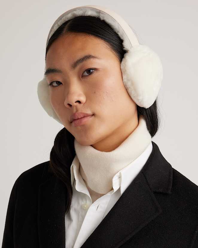 Ivory 100% Australian Shearling Earmuffs