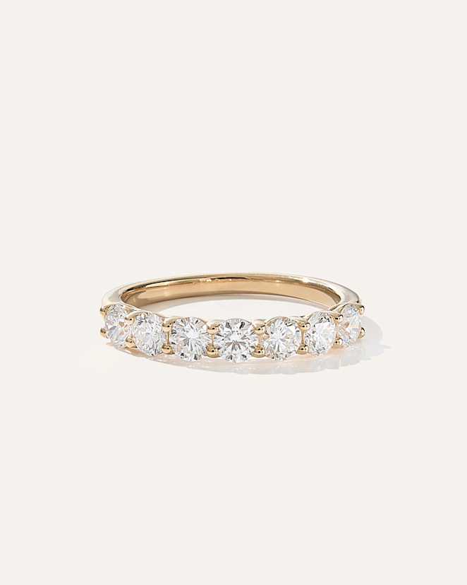 Yellow Gold Lab Grown Diamond Round Seven Stone Band