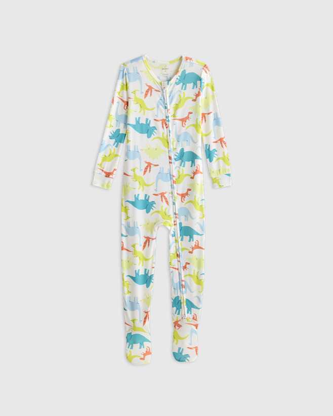 Colorful Dinos Bamboo Footie Pajama