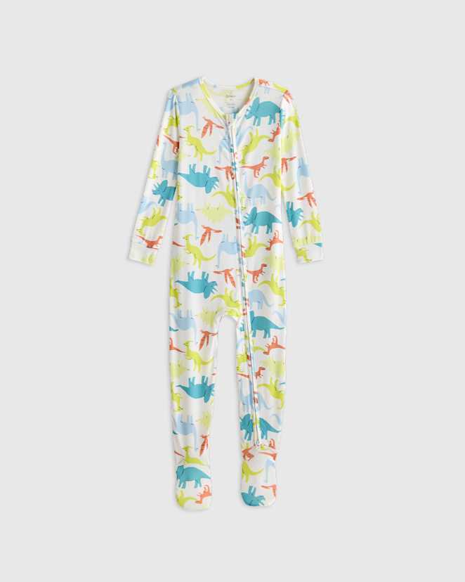Colorful Dinos Bamboo Footie Pajama