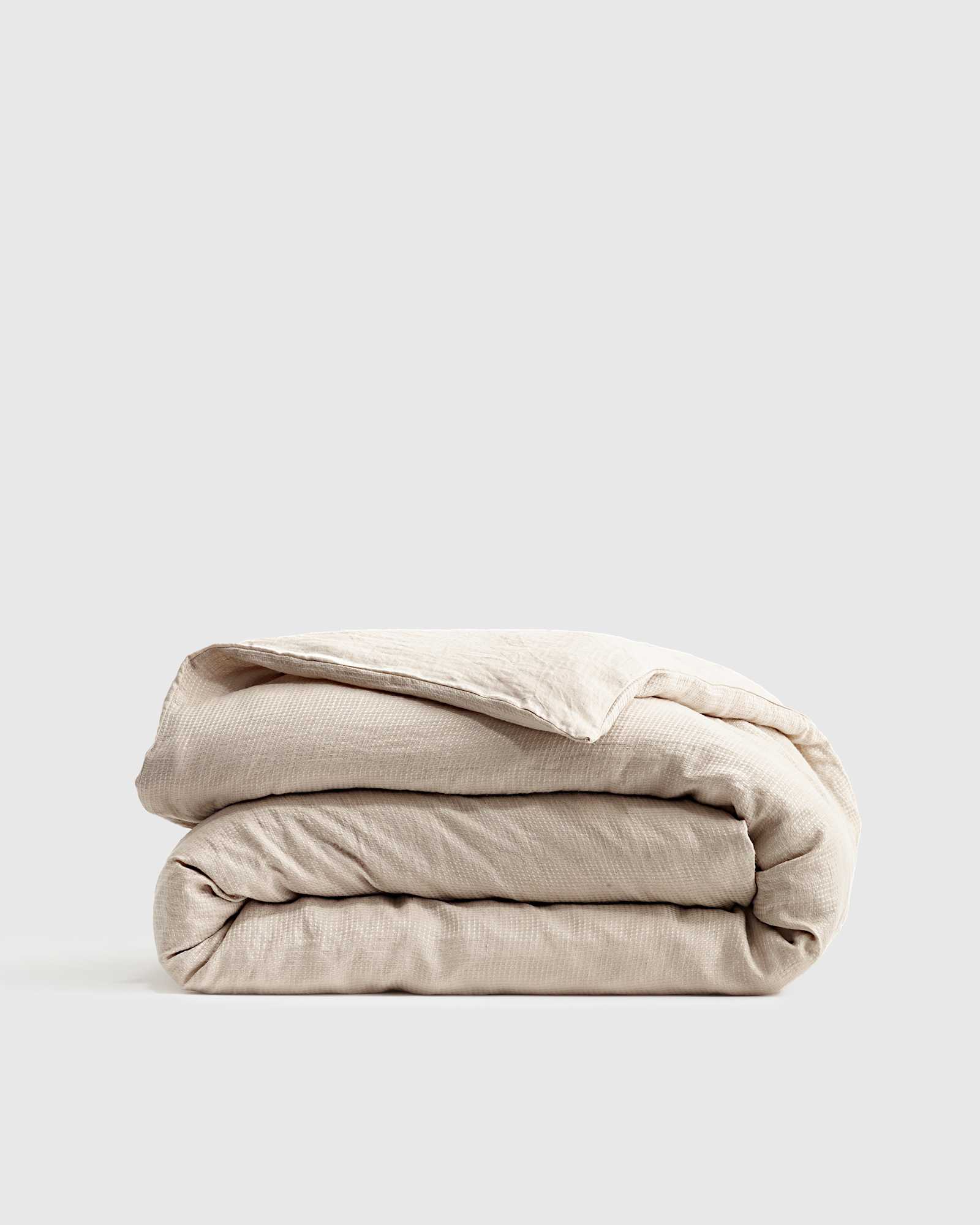 shell European Linen Waffle Duvet Cover