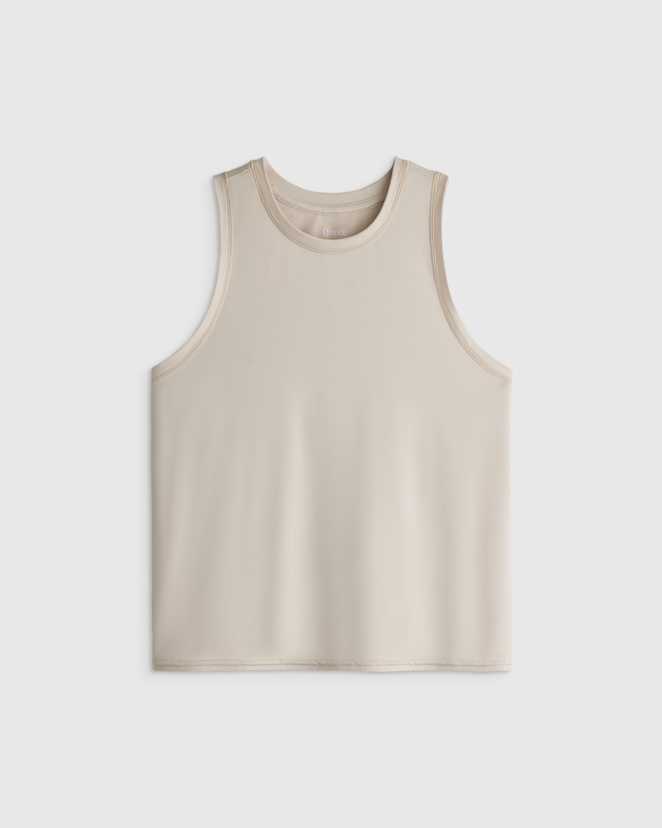 Solid Chalk Flowknit Breeze Boxy Cropped Tee
