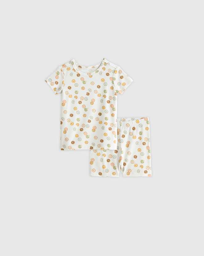 U--635-YDNTS-027 EDITED 1 Yummy Donuts Bamboo Short Sleeve and Shorts Pajama Set