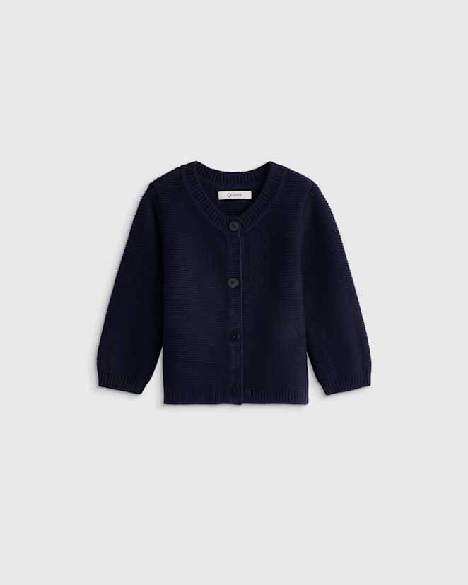 Navy 100% Organic Cotton Sweater Cardigan