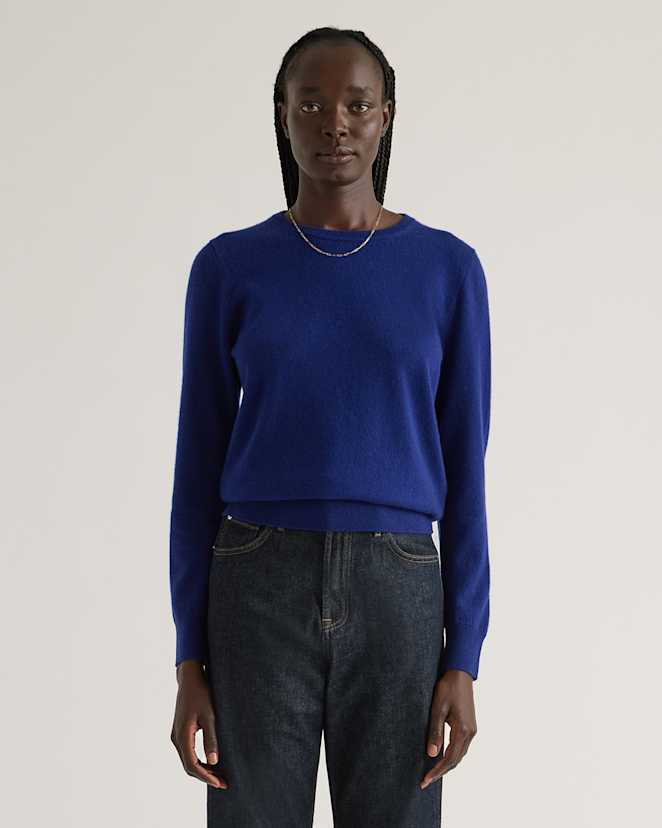 Deep Ocean Mongolian Cashmere Crewneck Sweater