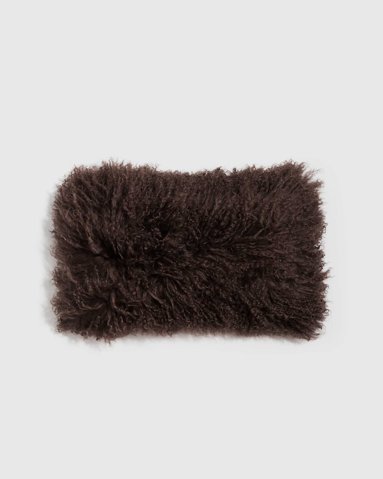 Espresso Luxe Mongolian Lamb Pillow Cover
