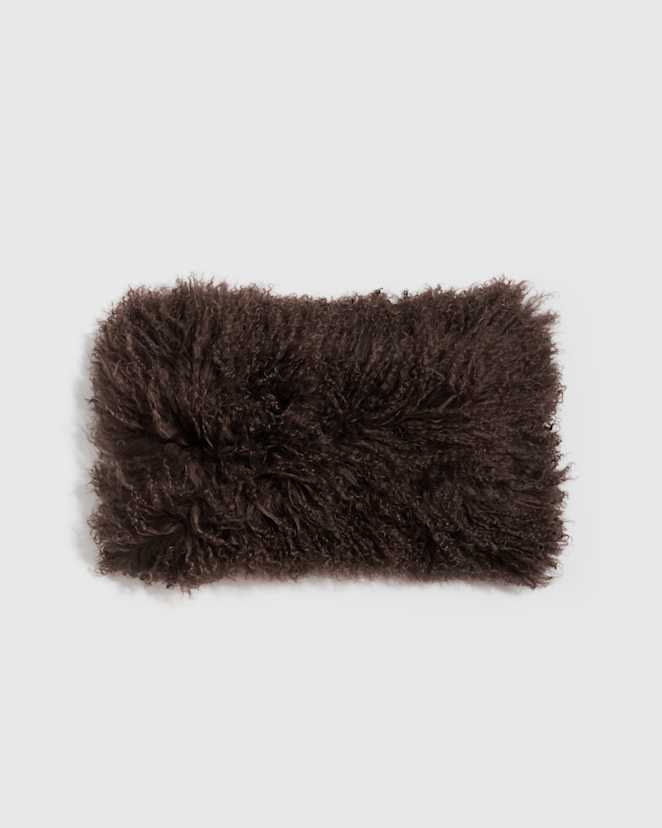 Espresso Luxe Mongolian Lamb Pillow Cover