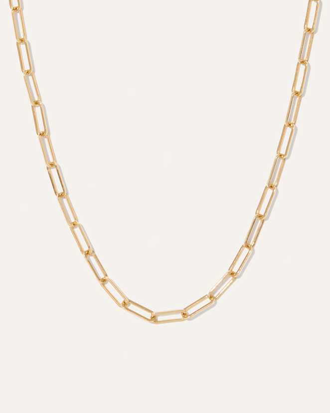 NECK-6 3860 16 Yellow Gold 14K Gold Paperclip Chain Necklace